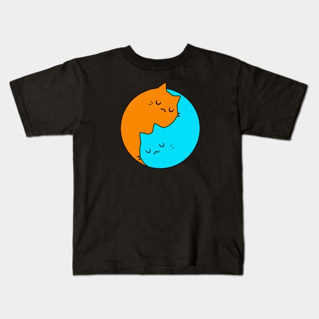 Sugarori YIn Yang Cats Kids T-Shirt by Sugarori